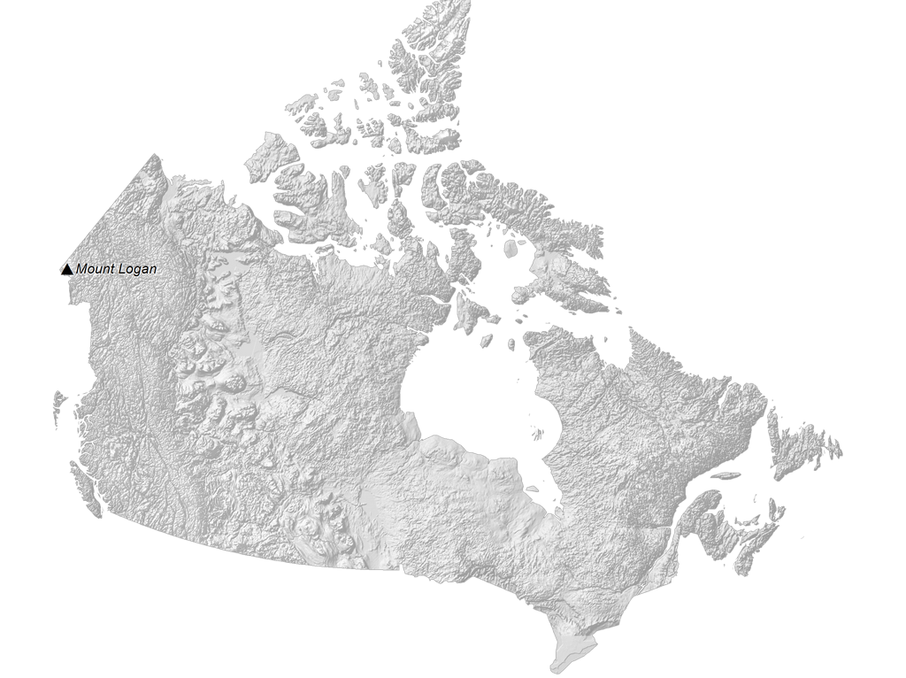 Bản đồ độ cao Canada
