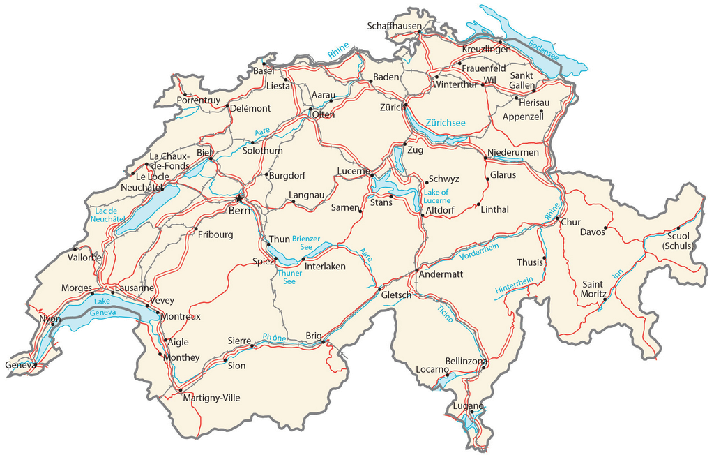 Bản đồ Thụy Sĩ