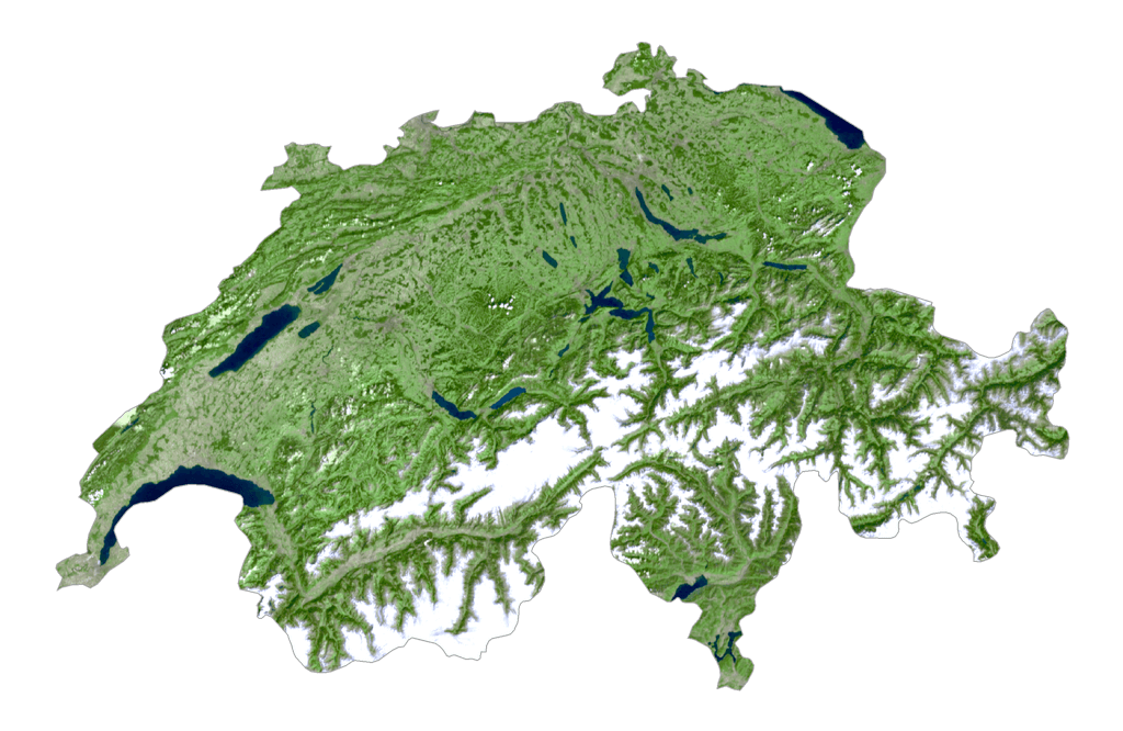 Bản đồ vệ tinh Thụy Sĩ