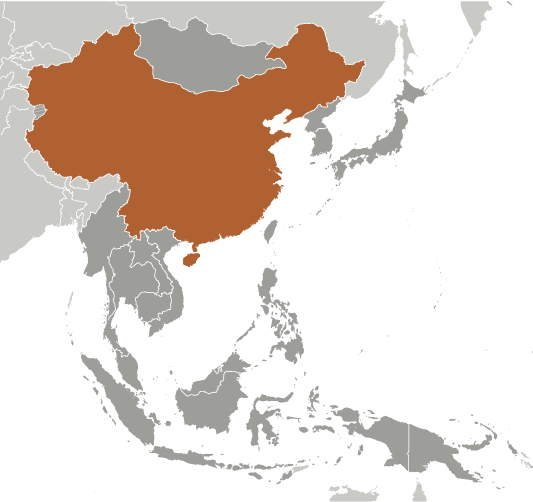 Bản đồ vị trí của Trung Quốc