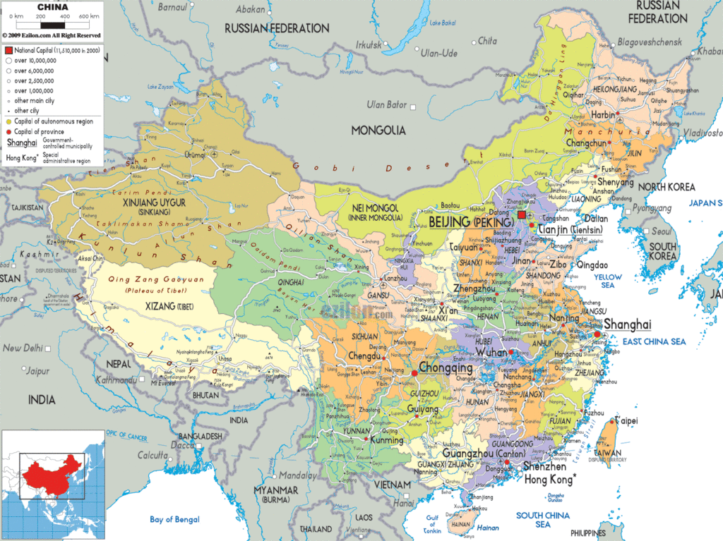 China political map.