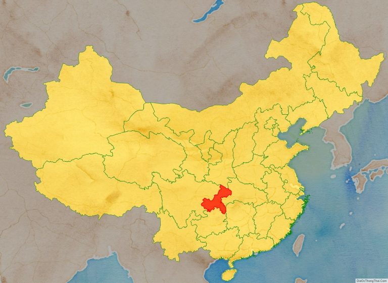 Vị trí địa lý TP Trùng Khánh trên bản đồ Trung Quốc