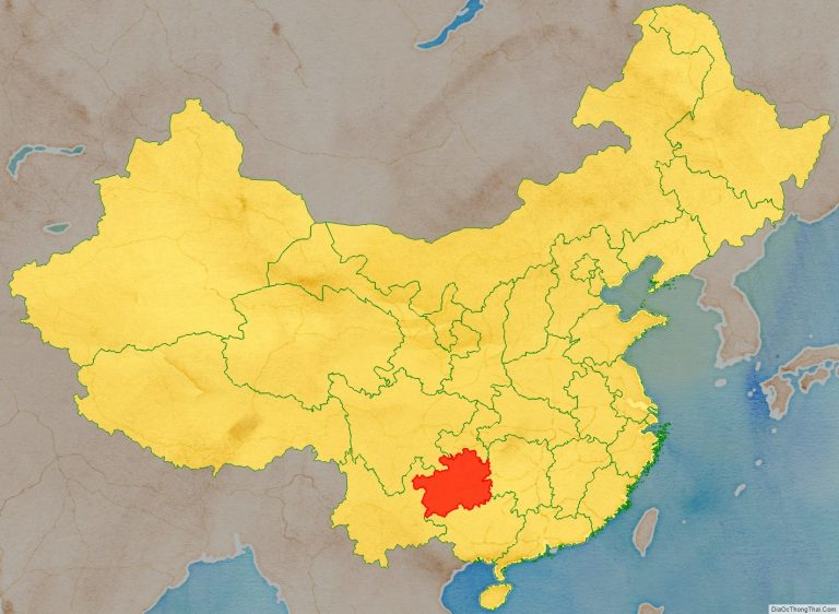 Vị trí địa lý tỉnh Quý Châu trên bản đồ Trung Quốc