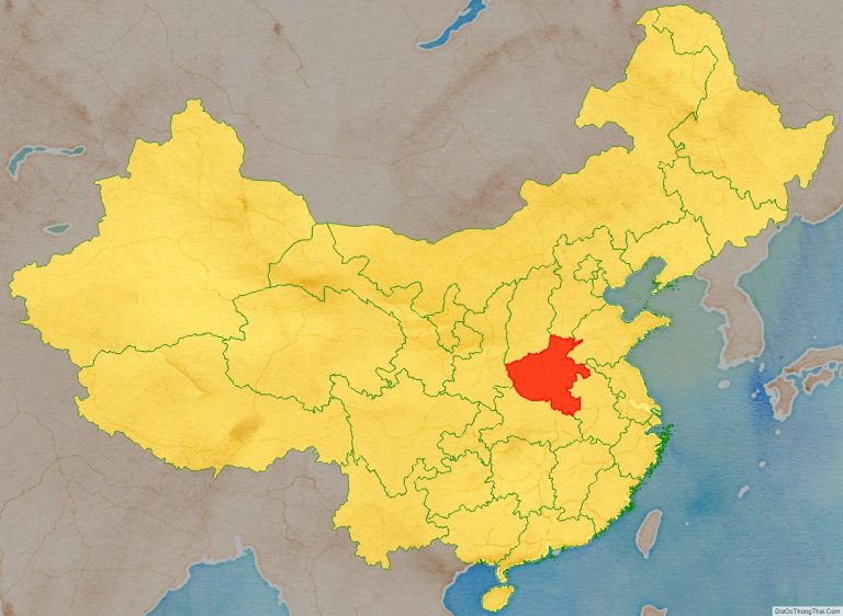 Vị trí địa lý tỉnh Hà Nam trên bản đồ Trung Quốc