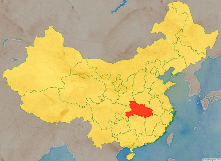 Vị trí địa lý tỉnh Hồ Bắc trên bản đồ Trung Quốc
