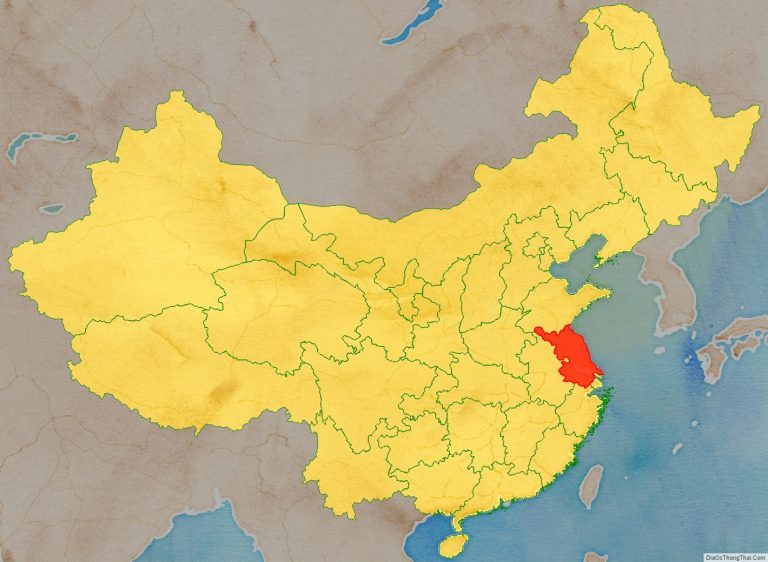 Vị trí địa lý tỉnh Giang Tô trên bản đồ Trung Quốc