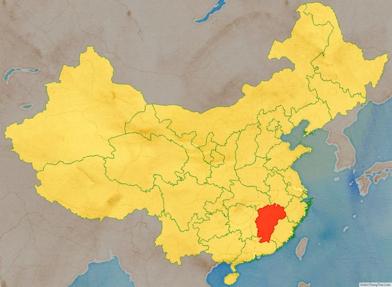 Vị trí địa lý tỉnh Giang Tây trên bản đồ Trung Quốc
