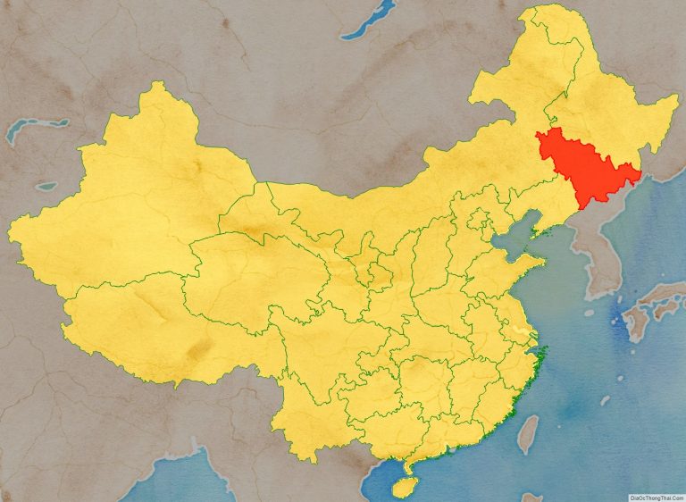 Vị trí địa lý tỉnh Cát Lâm trên bản đồ Trung Quốc