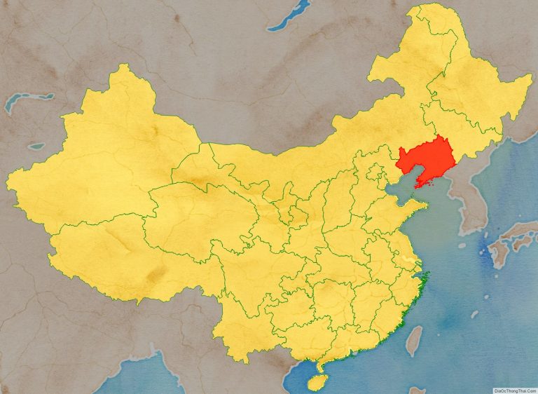 Vị trí địa lý tỉnh Liêu Ninh trên bản đồ Trung Quốc