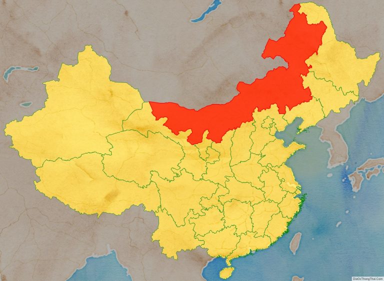 Vị trí địa lý khu tự trị Nội Mông trên bản đồ Trung Quốc