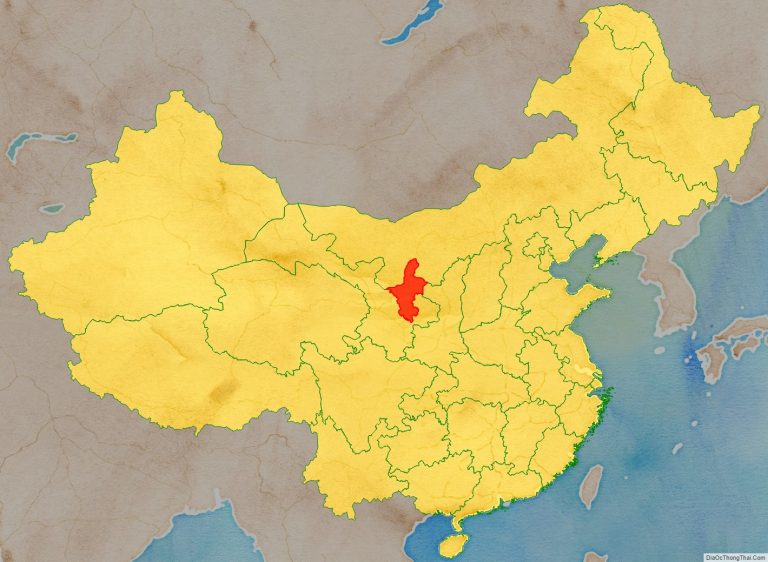 Vị trí địa lý tỉnh Ninh Hạ trên bản đồ Trung Quốc
