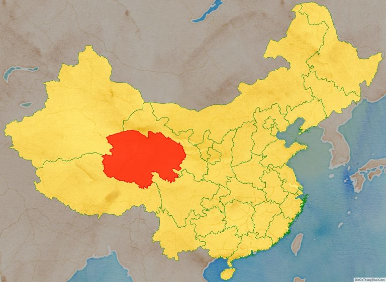 Vị trí địa lý tỉnh Thanh Hải trên bản đồ Trung Quốc