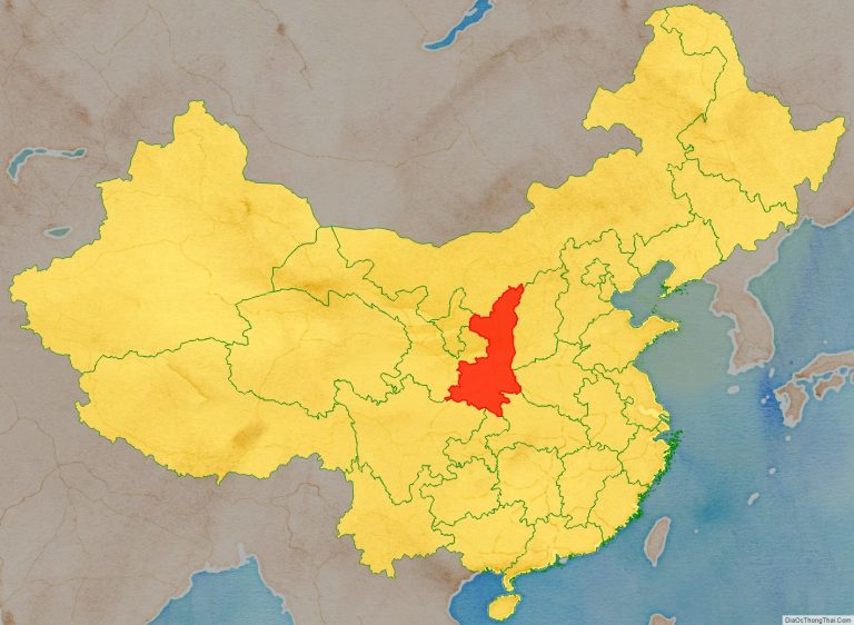 Vị trí địa lý tỉnh Thiểm Tây trên bản đồ Trung Quốc