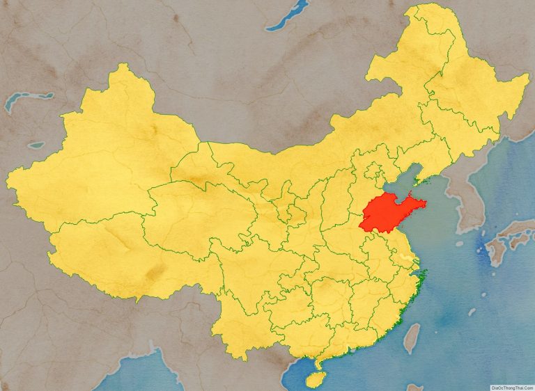 Vị trí địa lý tỉnh Sơn Đông trên bản đồ Trung Quốc