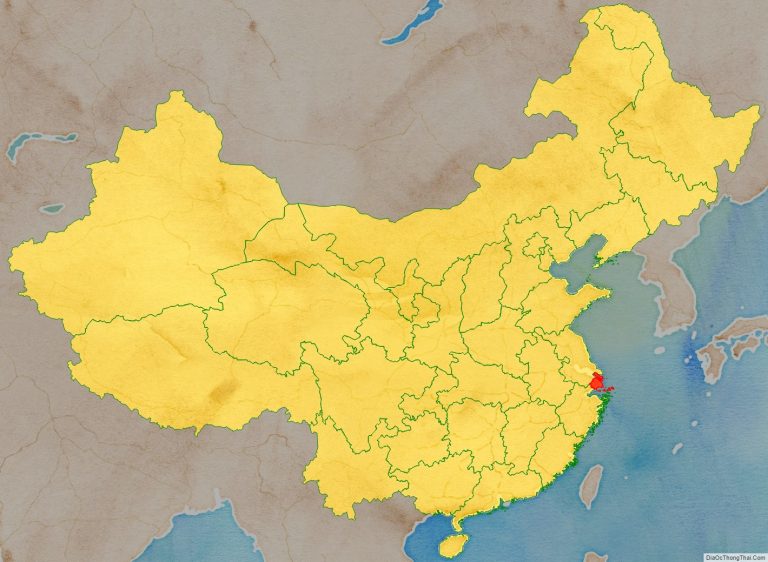 Vị trí địa lý TP Thượng Hải trên bản đồ Trung Quốc