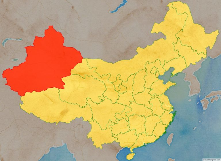 Vị trí địa lý khu tự trị Tân Cương trên bản đồ Trung Quốc