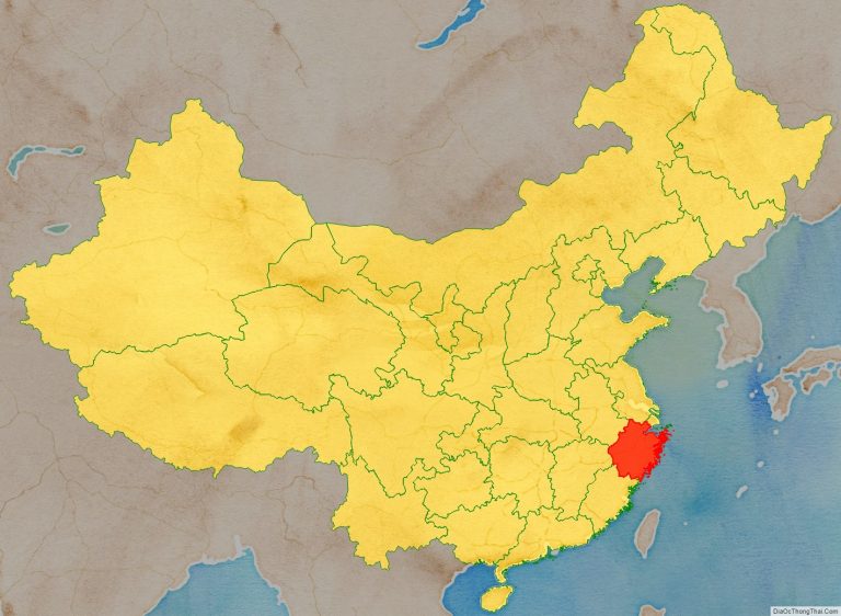 Vị trí địa lý tỉnh Chiết Giang trên bản đồ Trung Quốc