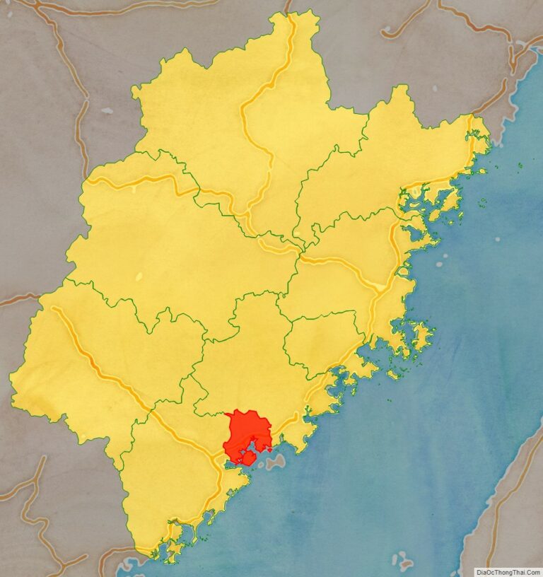 Vị trí địa lý Hạ Môn bên trong tỉnh Phúc Kiến