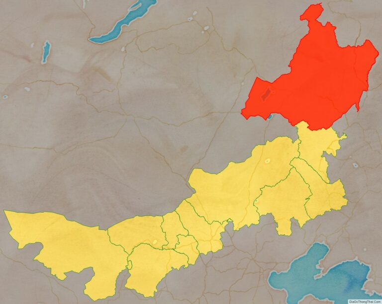 Vị trí địa lý Hulunbuir bên trong khu tự trị Nội Mông