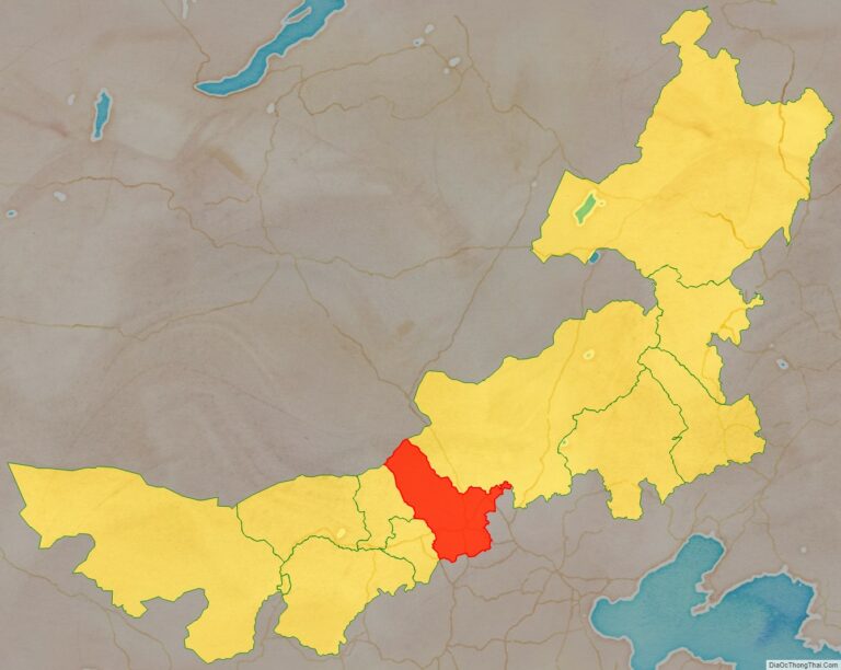 Vị trí địa lý Ulaan Chab bên trong khu tự trị Nội Mông