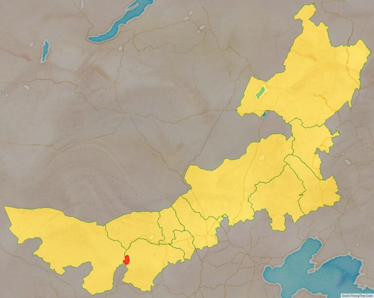 Vị trí địa lý Ô Hải bên trong khu tự trị Nội Mông