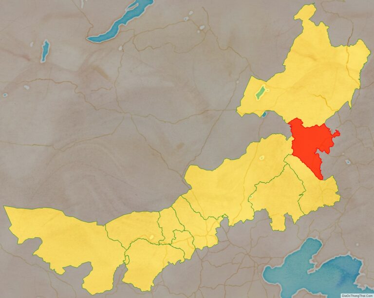 Vị trí địa lý Hưng An bên trong khu tự trị Nội Mông