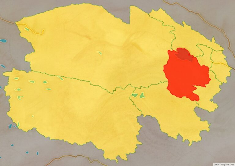 Vị trí địa lý Quận tự trị Tây Tạng Hải Nam bên trong tỉnh Thanh Hải