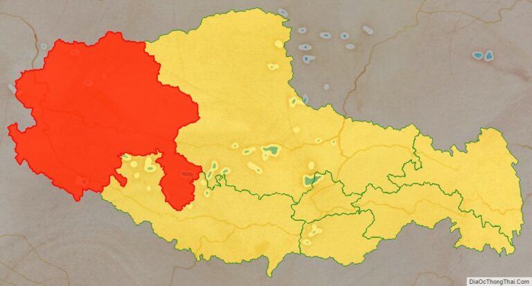 Vị trí địa lý Ngari (A Lý) bên trong khu tự trị Tây Tạng