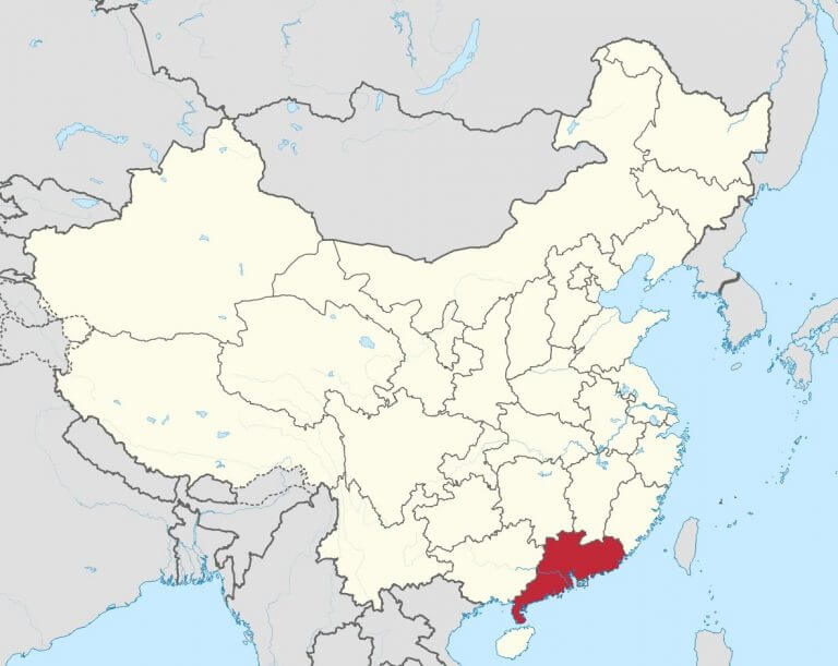 Bản đồ vị trí tỉnh Quảng Đông