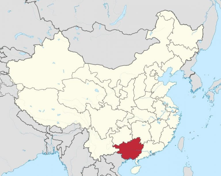 Bản đồ vị trí khu tự trị Quảng Tây