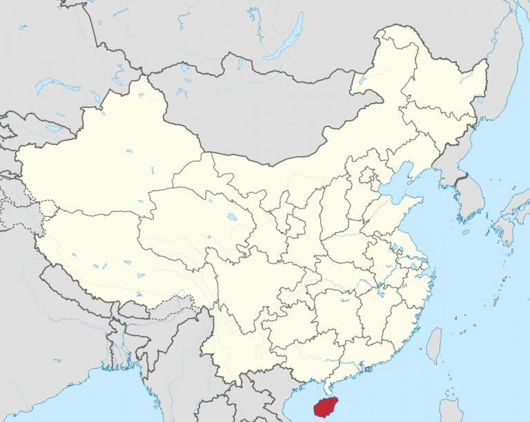 Bản đồ vị trí tỉnh Hải Nam