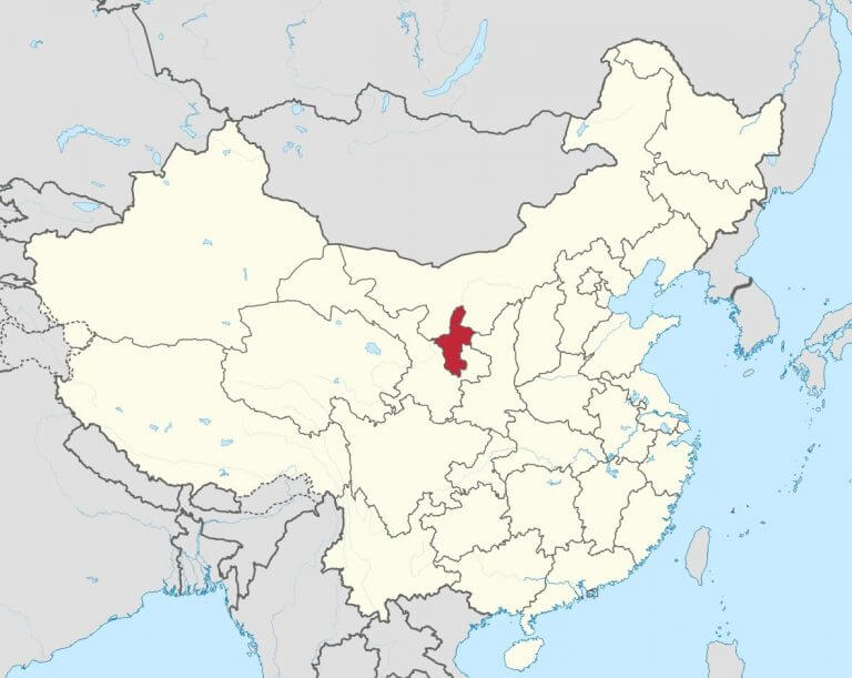 Bản đồ vị trí tỉnh Ninh Hạ