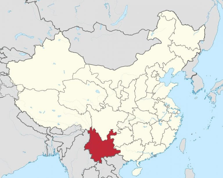 Bản đồ vị trí tỉnh Vân Nam