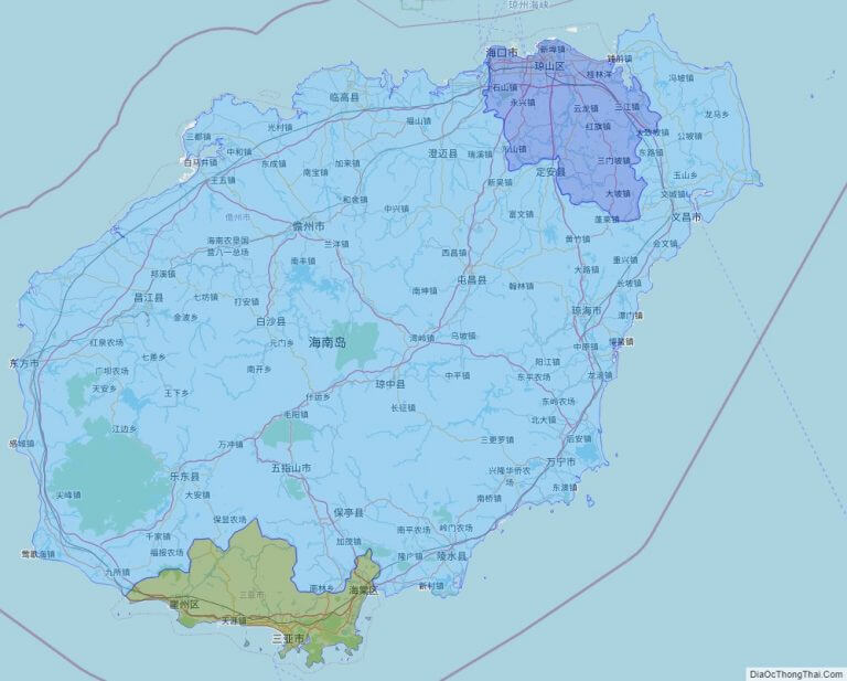 Bản đồ hành chính tỉnh Hải Nam