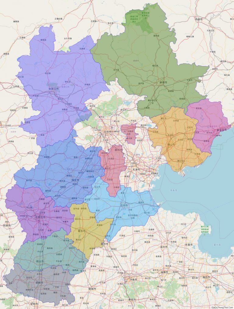 Bản đồ hành chính tỉnh Hà Bắc