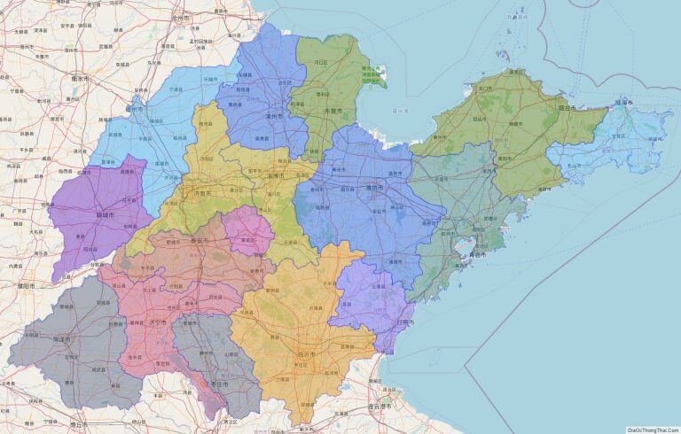 Bản đồ hành chính tỉnh Sơn Đông