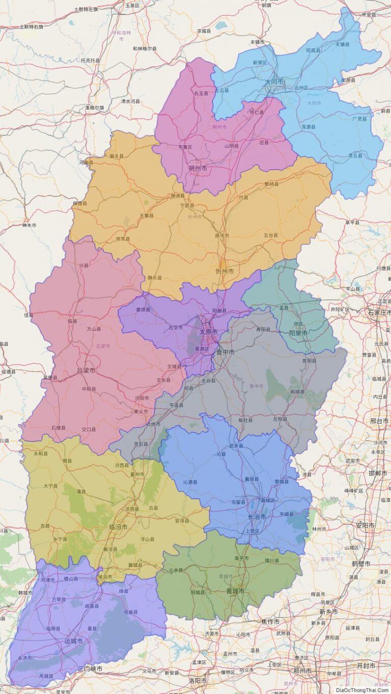 Bản đồ hành chính tỉnh Sơn Tây