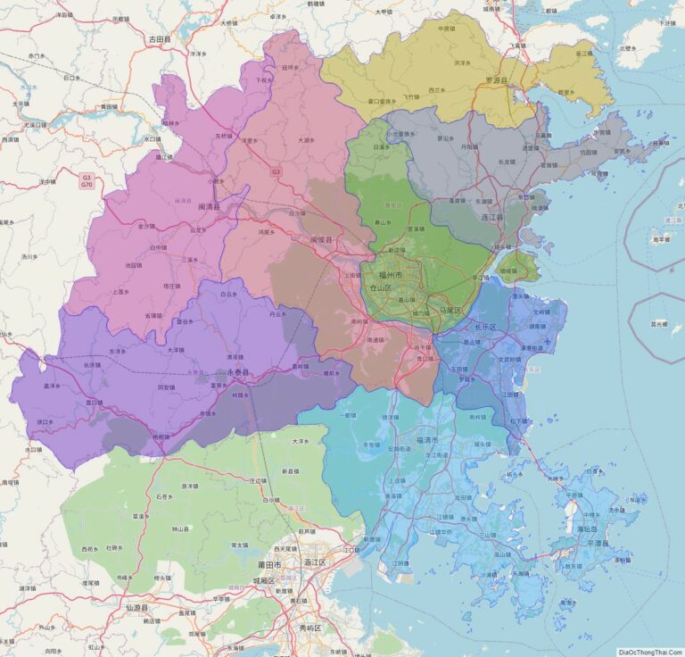 Bản đồ hành chính Phúc Châu, tỉnh Phúc Kiến