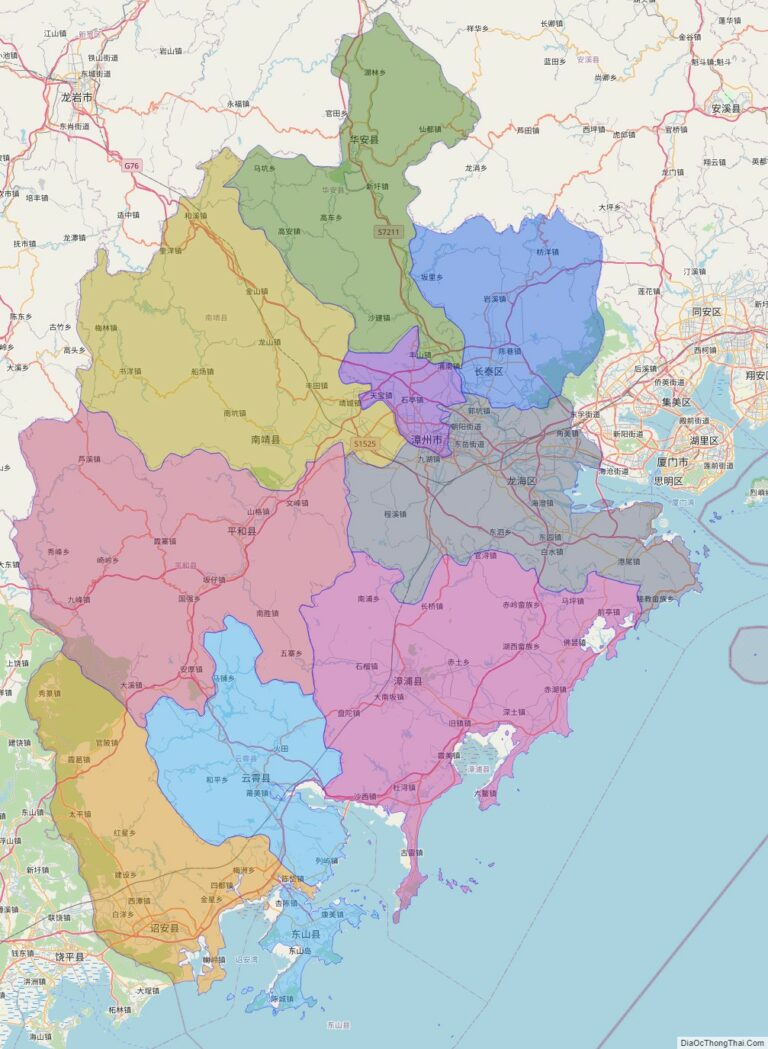 Bản đồ hành chính Chương Châu, tỉnh Phúc Kiến