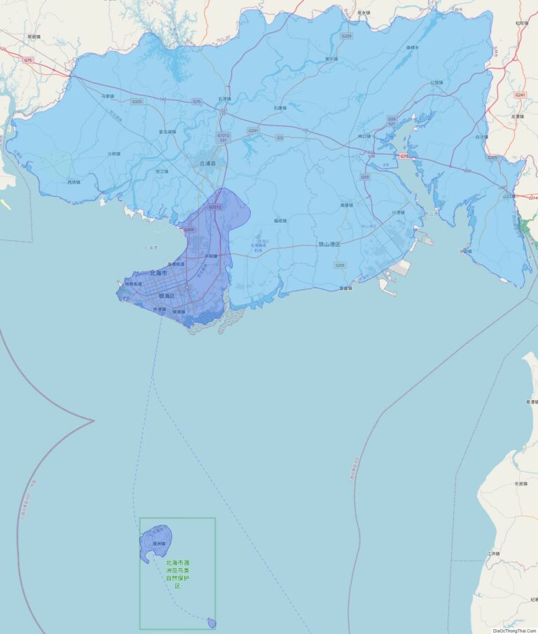 Bản đồ hành chính Bắc Hải, khu tự trị Quảng Tây