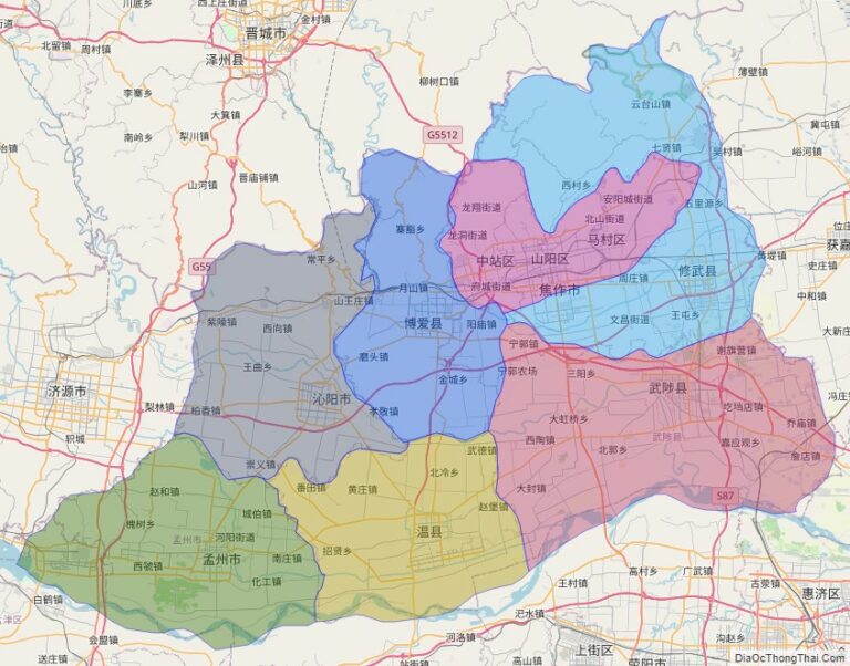 Bản đồ hành chính Tiêu Tác, tỉnh Hà Nam