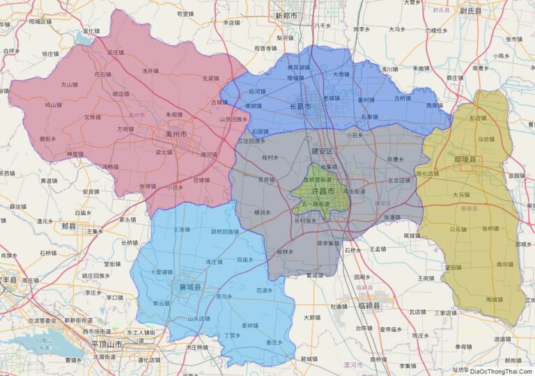 Bản đồ hành chính Hứa Xương, tỉnh Hà Nam