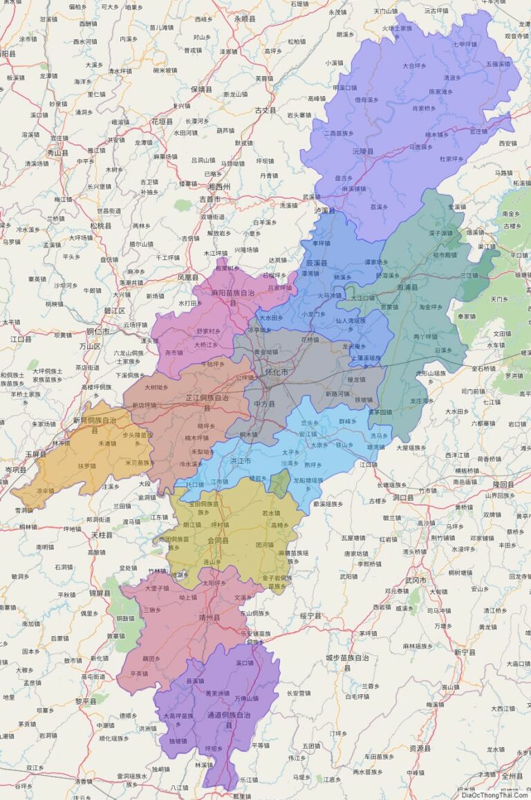 Bản đồ hành chính Hoài Hóa, tỉnh Hồ Nam