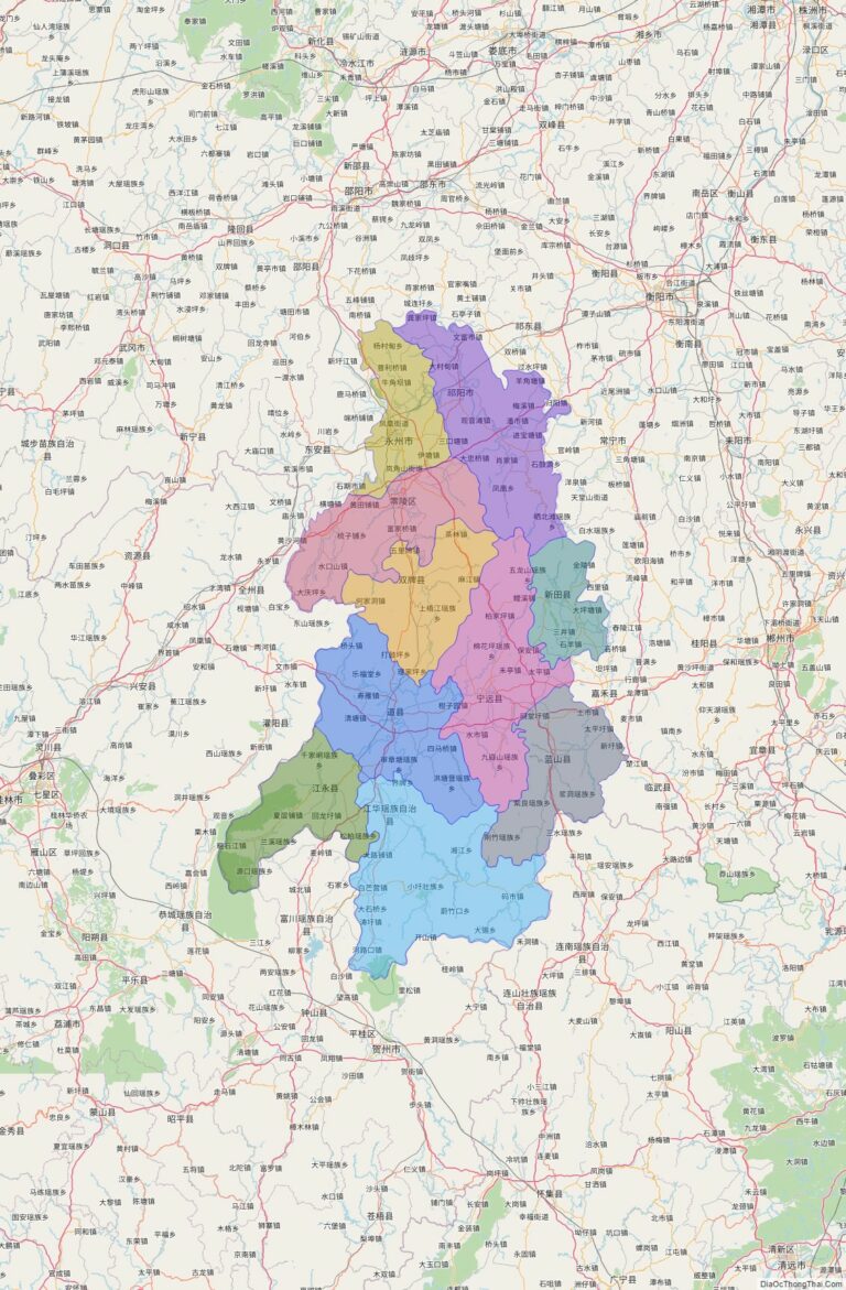 Bản đồ hành chính Vĩnh Châu, tỉnh Hồ Nam