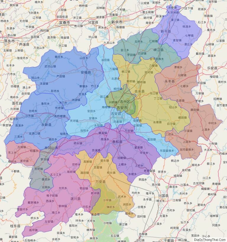Bản đồ hành chính Cát An, tỉnh Giang Tây