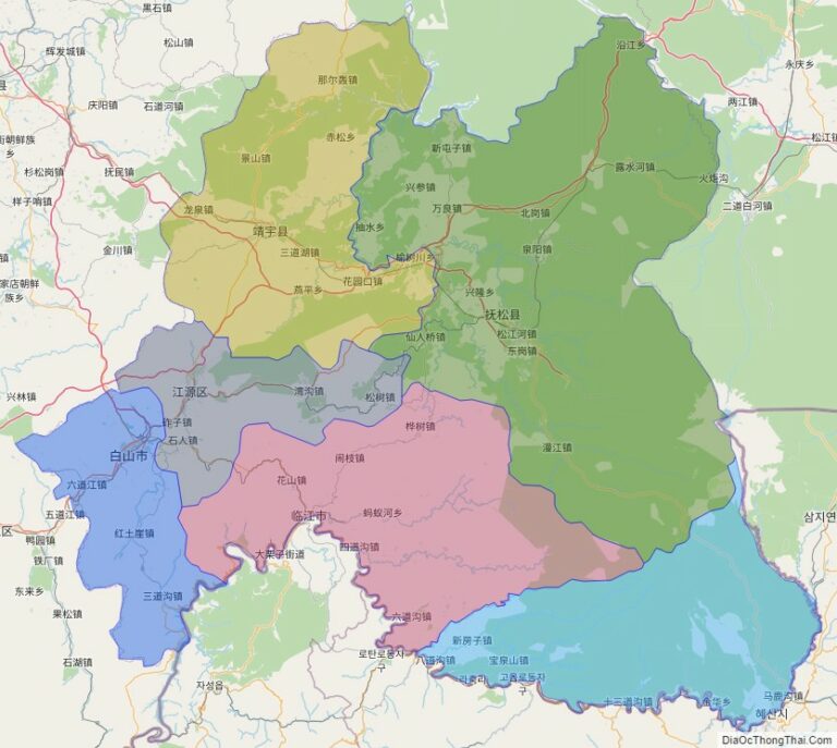 Bản đồ hành chính Bạch Sơn, tỉnh Cát Lâm