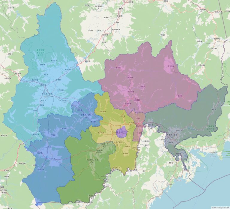 Bản đồ hành chính Diên Biên, tỉnh Cát Lâm