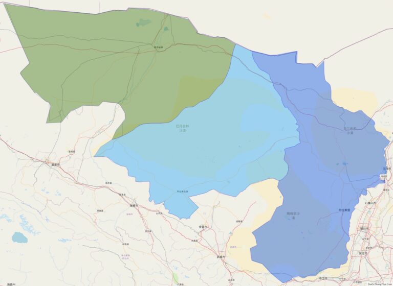 Bản đồ hành chính Alxa (A Lạp Thiện), khu tự trị Nội Mông