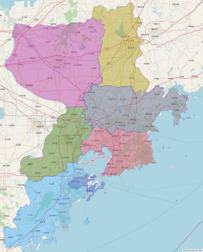 Bản đồ hành chính Thanh Đảo, tỉnh Sơn Đông