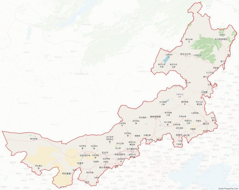 Bản đồ giao thông khu tự trị Nội Mông